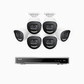 H800X - 4K 8 Channel 6 Cameras PoE Security System, 1/1.8'' BSI Sensor, f/1.6 Aperture (0.003 Lux), Siren & Strobe Alarm, 2CH 4K Decoding Capability, Human & Vehicle Detection, Perimeter Protection, All-Metal Housing